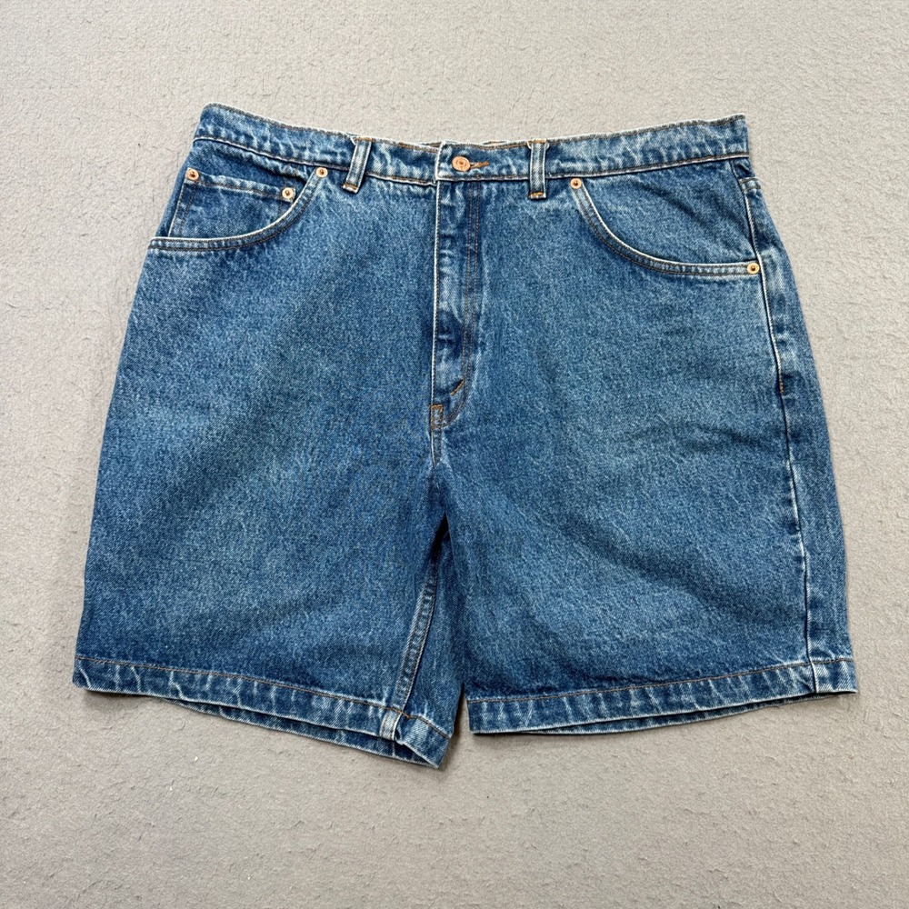 Vintage Canadian Club Shorts Men's 38 Blue Denim Medium Wash High Rise Cotton